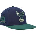 Mitchell & Ness Navy/Green Chicago Bulls 40th Anniversary Hardwood Classics Grassland Fitted Hat für Herren