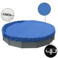 Sunshades Depot 10 Ft Blue Round Pool Cover Heavy-Duty Above Ground Pool Winter Covers Wire Rope Hemmed All Edges for Above Ground Swimming Pools Trampoline Cover (10 Blue)