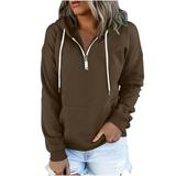 FAIWAD Plus Size Hoodies for Women Long Sleeve Drawstring Sweatshirt Lightweight Button Loose Pullover Top