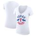 Women's G-III 4Her by Carl Banks White Texas Rangers City Graphic V-Neck Fitted T-Shirt