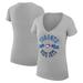 Women's G-III 4Her by Carl Banks Heather Gray Toronto Blue Jays City Graphic V-Neck Fitted T-Shirt
