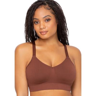 Plus Size Women's Smooth Seamless Comfort Wireless Bra by Curvy Couture in Chocolate (Size 3XL)
