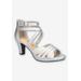 Women's Crissa Casual Sandal by Easy Street in Silver Satin (Size 9 M)