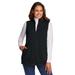 Plus Size Women's Quarter-Zip Microfleece Vest by Woman Within in Black (Size 1X)