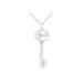 Women's Sterling Silver Diamond Accent Virgo Zodiac Key Pendant Necklace by Haus of Brilliance in White