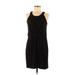 Ann Taylor LOFT Casual Dress - Mini Scoop Neck Sleeveless: Black Solid Dresses - Women's Size Medium Petite