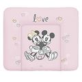 Ceba Baby - Baby Changing mat - Soft Changing mat - Changing Table mats 80 x 75 cm, 50 x 70 cm, 72 x 75 cm, Disney Theme - Waterproof, Washable - Minnie & Mickey Pink - 85x72 cm