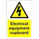 Electrical Equipment Cupboard Sign - Self Adhesive Vinyl 150mm x 100mm Case (Pack of 20)