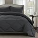 TOPLUXE King Duvet Set, Lightweight Duvet with 2 Pillow Shams 50x75cm, 300GSM Microfiber Quilt for All Seasons (220x230cm, Grey)