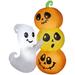 Gemmy Industries Ghost w/ Pumpkin Stack Scene Inflatable Polyester in Orange/White/Yellow | 59.85 H x 47.25 W x 25.6 D in | Wayfair G-224763