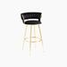 Everly Quinn Watton 27.95" Bar Stool Upholstered/Velvet/Metal in Black | 35.04 H x 21.65 W x 19.69 D in | Wayfair A99F4F1C22EC416B928144335D1035D0