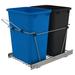 Rev-A-Shelf Double Sliding Pull-Out Waste Bin Containers Plastic in Blue/Black | 19.25" H x 14.38" W x 22" D,8.75 | Wayfair RV-18KD-2218C-S