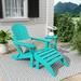 Beachcrest Home™ Shaunna Patio Chair w/ Ottoman in Blue | 35.25 H x 29.25 W x 32 D in | Wayfair 16CCA46A76254D2A8B50AA23347F75A4