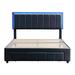 Upholstered with LED Lights,Queen Size Storage Bed