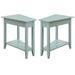 American Heritage Wedge End Table in Green Wood Finish - Set of 2 - 54 x 84