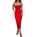 Anais Satin Corset Midi Dress - Red - House Of Cb Dresses