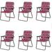 Jiarui Patio Folding Chair Set 6 Pack Portable Lightweight Indoor/Outdoor Dining Chair for Patio Garden Bay Yard Lawn Heavy Duty Chair Set (Red)