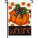 Fall Pumpkin Welcome Garden Flags 12x18 Inch Double Sided Vertical Polka Dot Flags Thanksgiving Orange Pumpkin Design Yard Flag for Autumn Harvest Holiday Outside Decoration