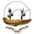 Meuva Fishing Man Spoonfish Sculpture Wind Chime B oat Fishing Solar Wind Chimes Outdoor Color Changing Wind Chimes Deep Tone Outdoor Wind Chimes Copper Bells