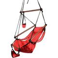 Hammock Hanging Chair Air Deluxe Sky Swing Outdoor Chair Solid Wood 250lb (Red)