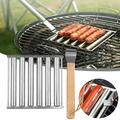 Mashaouyo Hot Dog Roller Sausage Roller Rack Stainless Steel Barbecue Hot Dog Rack Sausage Grill Rack Barbecue Hot Dog Roll Stainless Steel Sausage Roll Rack For Evenly Cooking Hot Dogs