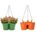 Houston International Trading 8117E AG-TA S-2 Enameled Galvanized Triple Hanging Planter - Set of 2