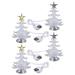 NUOLUX 4 Pcs 11cm Acrylic Christmas Tree Shape Table Lamp USB Colorful Bedside Light Desktop Lamp Night Light for Home Bedroom (Golden Star + Silver Star)