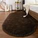 Homore Ultra Soft Modern Oval Rugs for Bedroom 2.6 x 5.3 Coffee