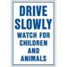 Hy-Ko 20521 Drive Slowly Sign 12 x 18 Aluminum Each