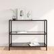 Console Table Transparent and Black 100x36x90 cm Tempered Glass - Royalton