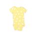 Gerber Short Sleeve Onesie: Yellow Print Bottoms - Size 0-3 Month