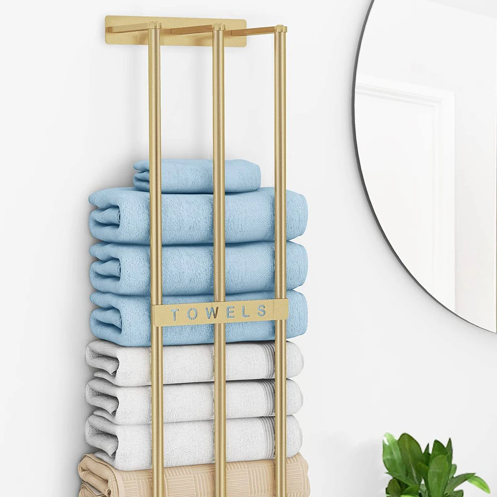 Porte-serviettes porte-serviettes de salle de bain support mural porte-serviettes robuste sans poinçon porte-serviettes accessoires de salle de bain porte serviettes salle bain etagère murale échelle
