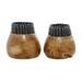 The Novogratz 10 9 H Handmade Brown Wood Vase with Black Seagrass Accents Set of 2