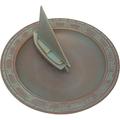 Jiarui Products Sailboat Sundial Birdbath Copper Verdi