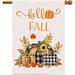 Fall Flags 28x40 Double Sided Fall Decor - Hello Autumn Pumpkins Burlap House Flag Farmhouse Pumpkins Sunflower Harvest Welcome Decorative Banners Signs for Home Garden Yard Lawn Decor Outside