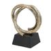 A&B Home Gold Abstract Loop Statue on Black Base 9.1 x 6.5 x 10.2