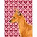 Carolines Treasures Min Pin Hearts Love And Valentines Day Portrait Flag - Garden Size