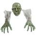 1 Set Halloween Decor Zombie Face Arms Lawn Stakes Decor Scary Party Supplies