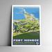 Fort Monroe National Monument Vintage Travel Poster / Postcard WPA Style Retro