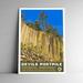 Devils Postpile National Monument Vintage Travel Poster / Postcard WPA Style Retro