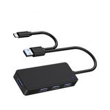 MANNYA USB 3.0 Hub 4 Port Ultra-Slim Data USB Hub with 2 Way USB Cable Type-c USB 3.0 for Laptop for MacBook for Mac Pro for Mac Mini for iMac Surface Pro XPS PC