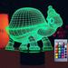 3D Turtle Night Light Led Decor Table Desk Optical Illusion Lamps 16 Color Changing Lights LED Table Lamp Xmas Home Love Birthday Children Kids Decor Toy Gift