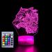 YSTIAN 3D Wolf Night Light Lamp Illusion Night Light 16 Color Changing Table Desk Decoration Lamps Gift with Acrylic Flat ABS Base USB Cable Toy