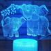 3D Elephant Animal Light Led Touch Switch Decor Table Desk Optical Illusion Lamps 7 Color Changing Lights LED Table Lamp Xmas Home Love Birthday Children Kids Decor Toy Gift