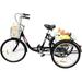 PEXMOR Adult Tricycle 7 Speed 24/26 Inch 3 Wheel Bikes Tricycle for Adults Adult Trike for Women/Men/Seniors Three Wheel Cruiser Bike w/Folding Front & Rear Basket for Shopping/Recreation/Picnic