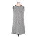 Ann Taylor LOFT Outlet Casual Dress - Mini Crew Neck Sleeveless: Gray Dresses - Women's Size Medium Petite