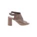 CL by Laundry Heels: Tan Print Shoes - Women's Size 8 1/2 - Open Toe