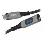 Plugable USB-C 3.2 Gen 2 Extension Cable with Built-In Multimeter Tester (3.3') USBC-METER3-1MF