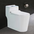 Wonchael Elongated One Piece Toilet 10" Rough-in Comfort Height in White | 25 H x 15 W x 27 D in | Wayfair WK080S