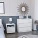 Ebern Designs Milford 2 Piece Bedroom Set, Nightstand + Dresser, Wood in White | Wayfair 9B69E001E4DF404CBBE143B104117BBA